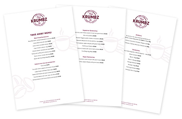 Krumbz Cafe Menu Takeaway